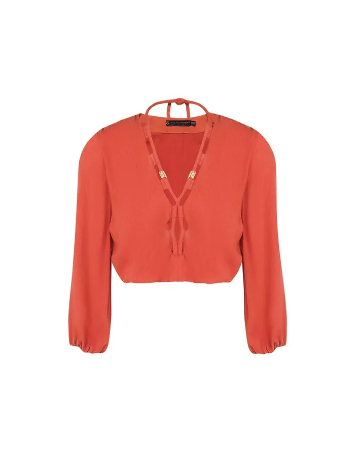 Women ViX Paula Hermanny Matching Sets Ino Long Sleeve Blouse 8211 Brick