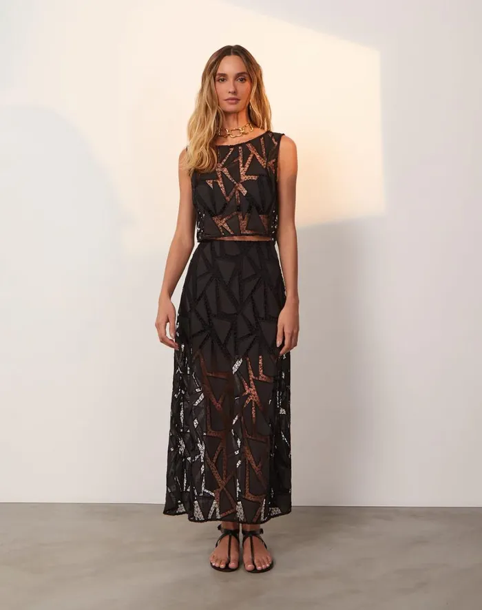 Women ViX Paula Hermanny Matching Sets Juli Long Skirt 8211 Black