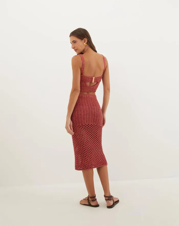 Women ViX Paula Hermanny Matching Sets Knit Aria Top 8211 Berry Burst