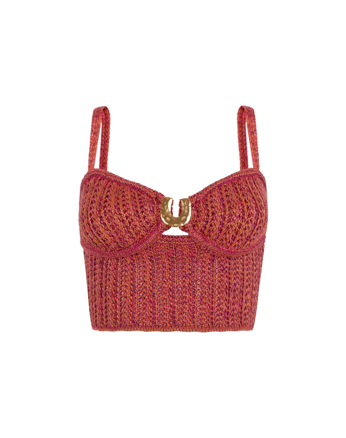 Women ViX Paula Hermanny Matching Sets Knit Aria Top 8211 Berry Burst