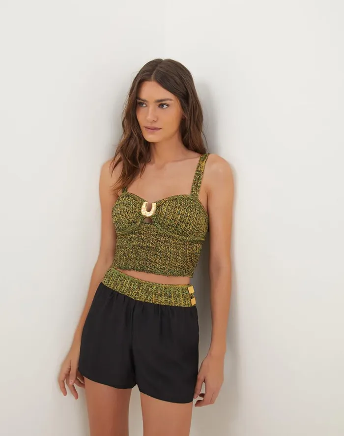 Women ViX Paula Hermanny Matching Sets Knit Aria Top 8211 Green