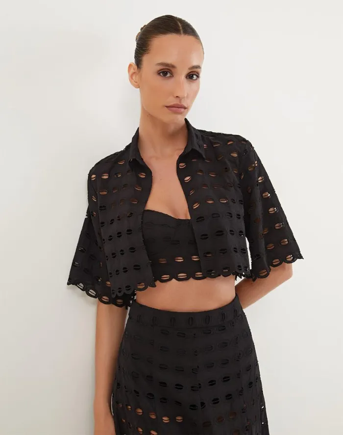 Women ViX Paula Hermanny Matching Sets Lauren Blouse 8211 Black