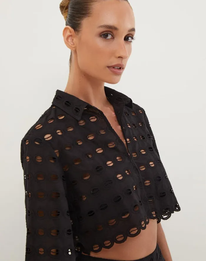 Women ViX Paula Hermanny Matching Sets Lauren Blouse 8211 Black