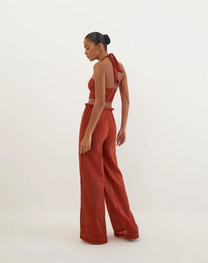 Women ViX Paula Hermanny Matching Sets Marge Detail Top 8211 Redwood