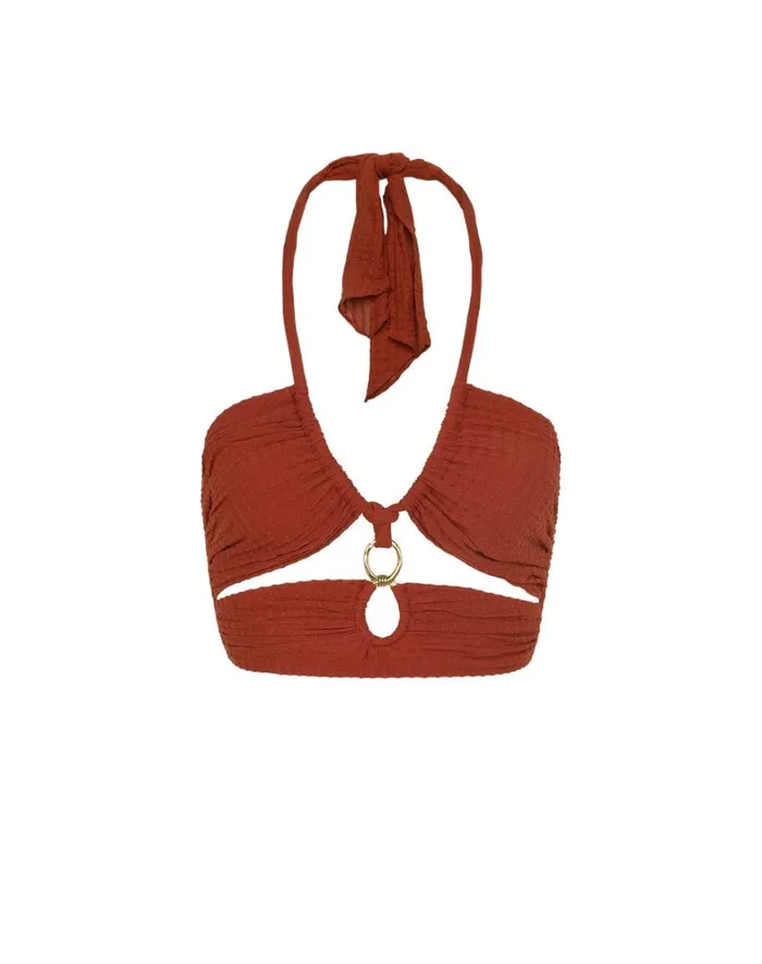 Women ViX Paula Hermanny Matching Sets Marge Detail Top 8211 Redwood