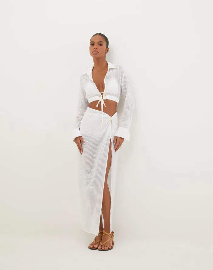 Women ViX Paula Hermanny Tops Alexia Detail Blouse 8211 Off White