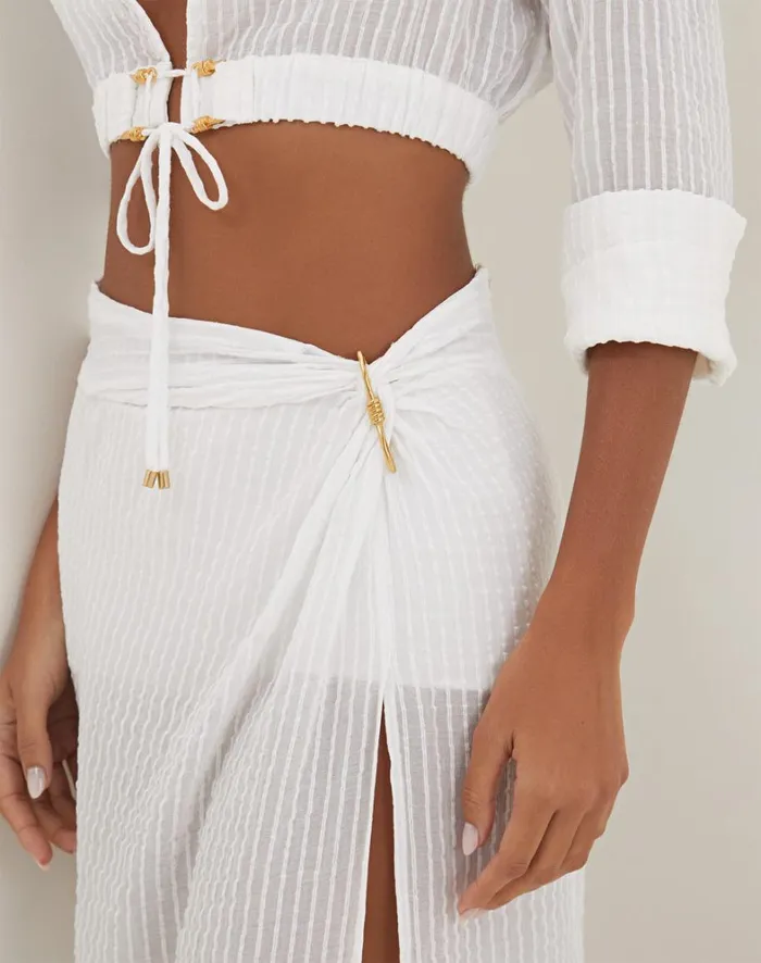 Women ViX Paula Hermanny Tops Alexia Detail Blouse 8211 Off White