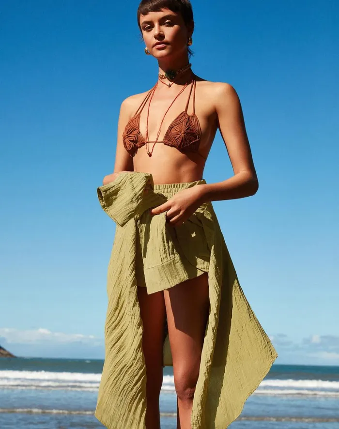 Women ViX Paula Hermanny Tops Alice Tri Top 8211 Camel