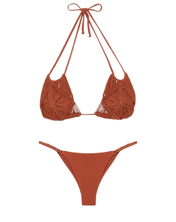 Women ViX Paula Hermanny Tops Alice Tri Top 8211 Camel