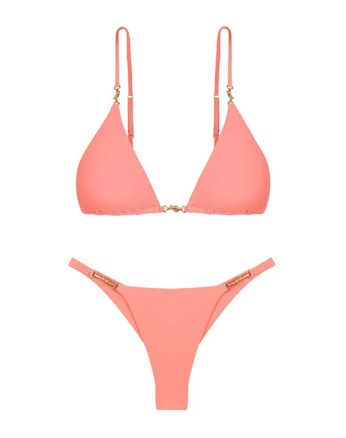 Women ViX Paula Hermanny Tops Cora Parallel Tri Top 8211 Peach