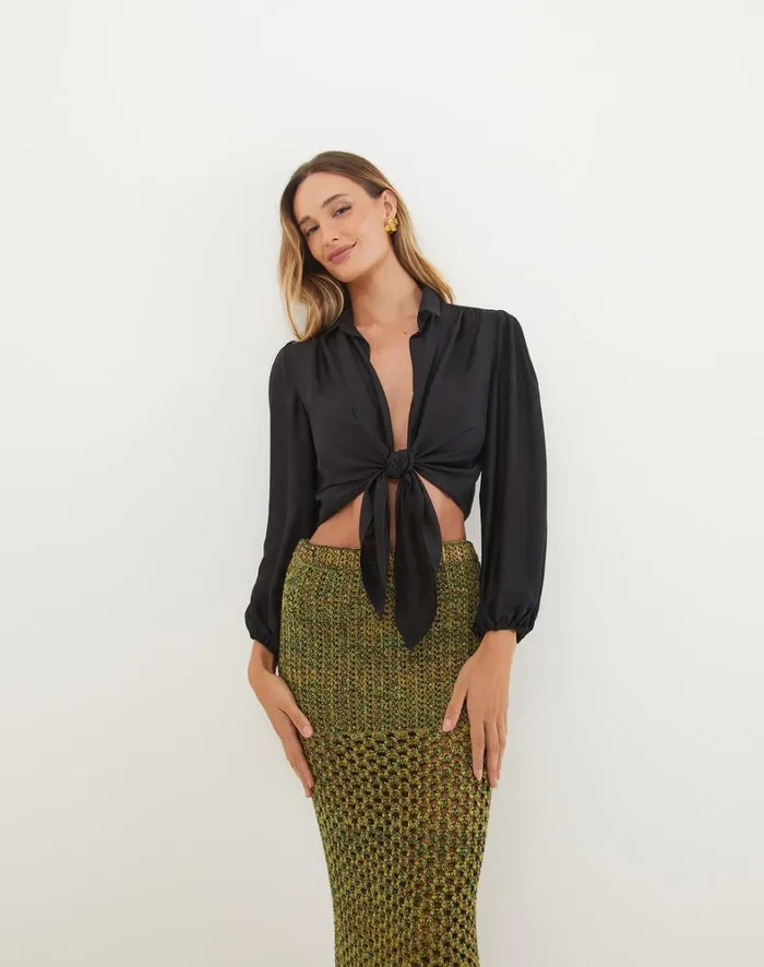 Women ViX Paula Hermanny Tops Erica Blouse 8211 Black