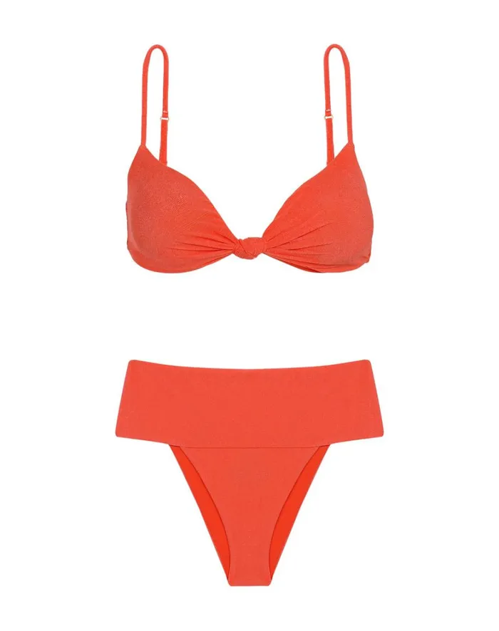 Women ViX Paula Hermanny Tops Erin Knot Top 8211 Tomato