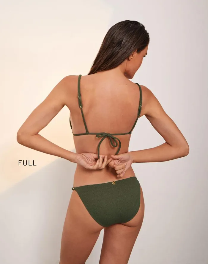 Women ViX Paula Hermanny Tops Firenze Beads Tri Parallel Top 8211 Evergreen
