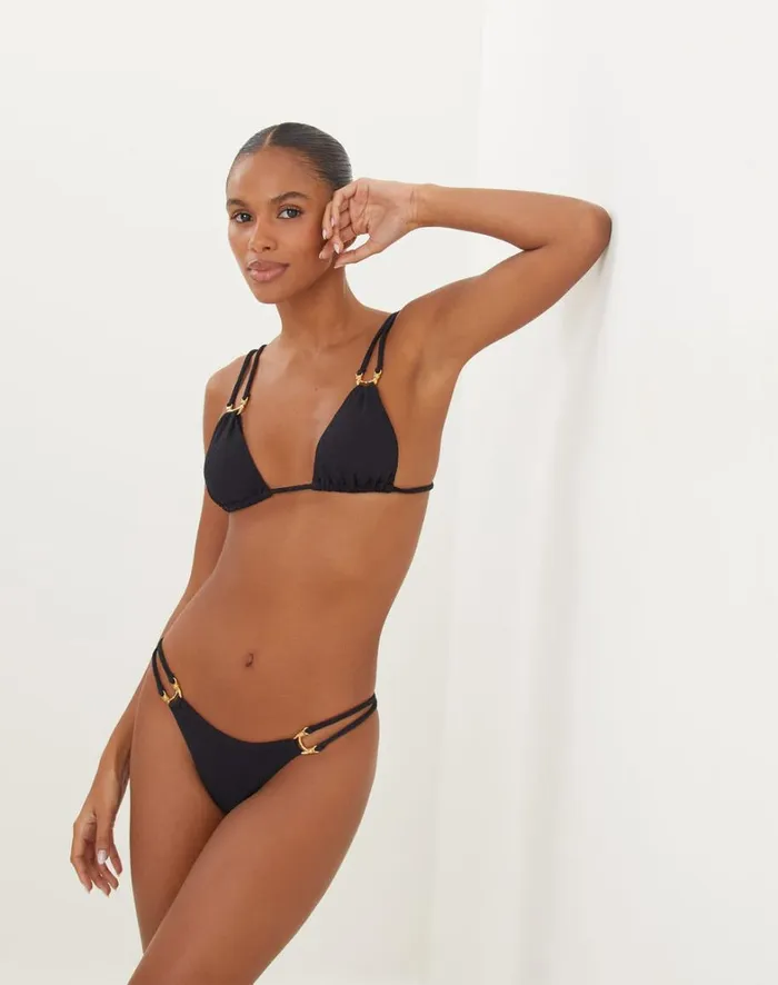 Women ViX Paula Hermanny Tops Firenze Callie Parallel Tri Top 8211 Black