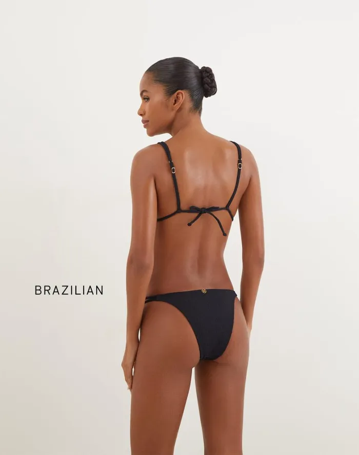 Women ViX Paula Hermanny Tops Firenze Callie Parallel Tri Top 8211 Black