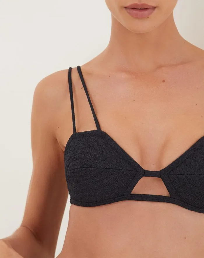 Women ViX Paula Hermanny Tops Firenze Esther Parallel Tri Top 8211 Black