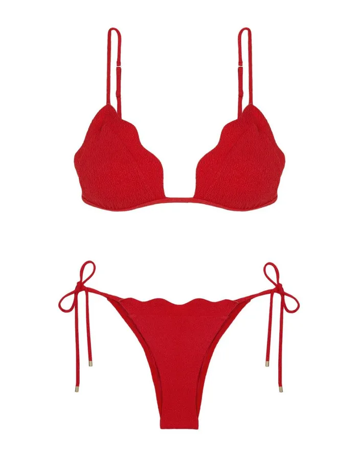 Women ViX Paula Hermanny Tops Firenze Lou Parallel Tri Top 8211 Red Pepper