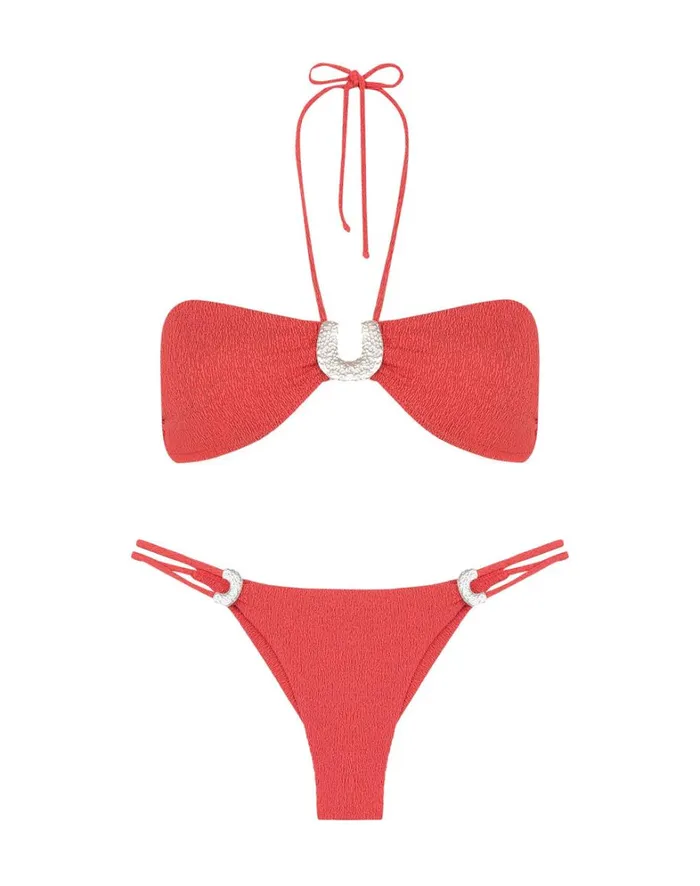 Women ViX Paula Hermanny Tops Firenze Sami Bandeau Top 8211 Raspberry