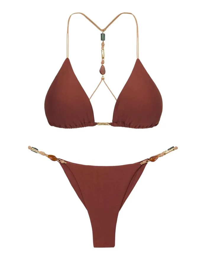 Women ViX Paula Hermanny Tops Kaia T Back Top 8211 Nutshell
