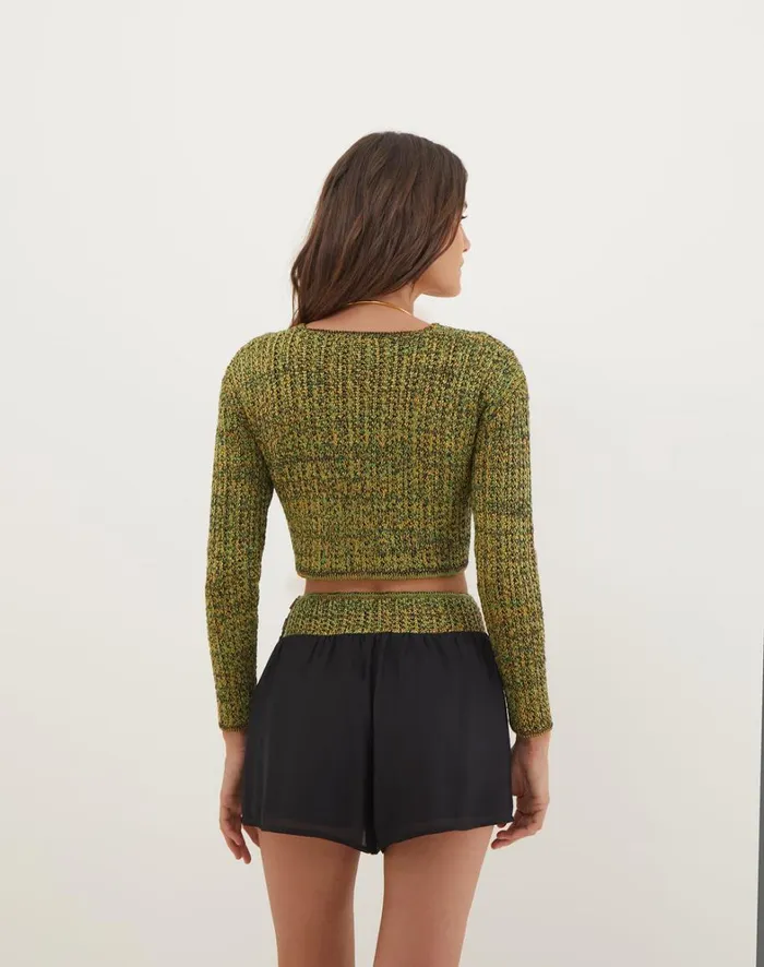 Women ViX Paula Hermanny Tops Knit Aria Sweater 8211 Green