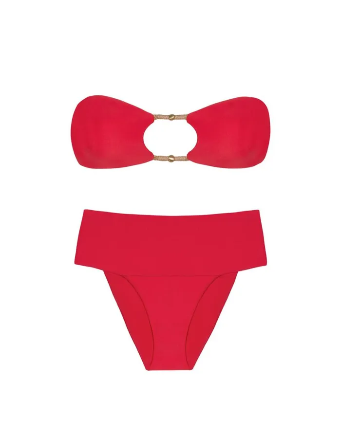Women ViX Paula Hermanny Tops Layla Bandeau Top 8211 Red Poppy