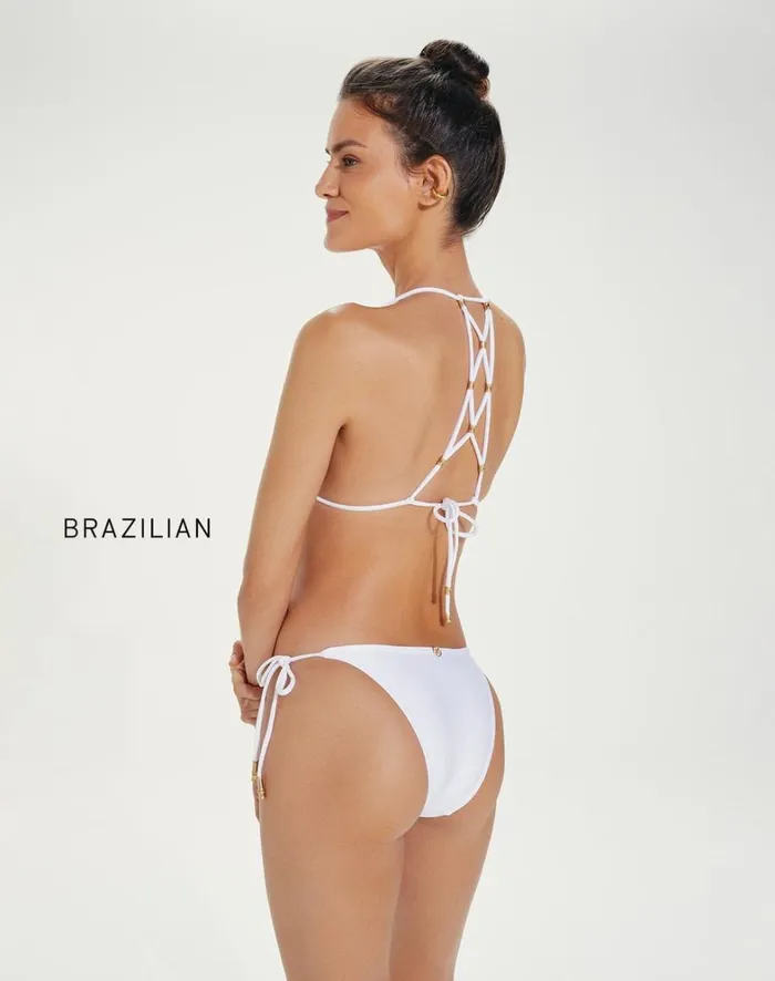 Women ViX Paula Hermanny Tops Lucy Triangle Top 8211 White