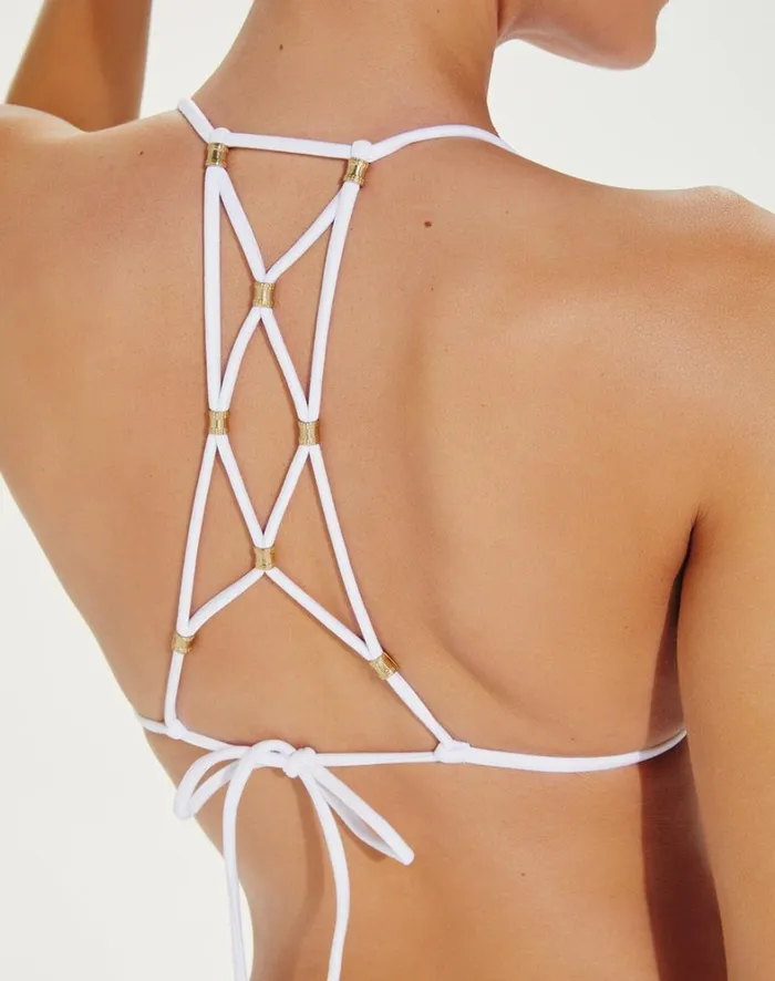 Women ViX Paula Hermanny Tops Lucy Triangle Top 8211 White