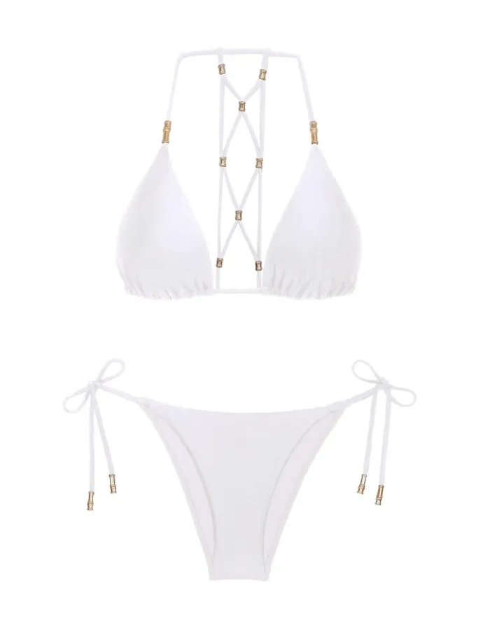 Women ViX Paula Hermanny Tops Lucy Triangle Top 8211 White