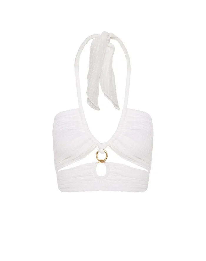 Women ViX Paula Hermanny Tops Marge Detail Top 8211 Off White
