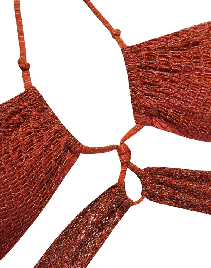 Women ViX Paula Hermanny Tops Mesh Gi Top 8211 Brick