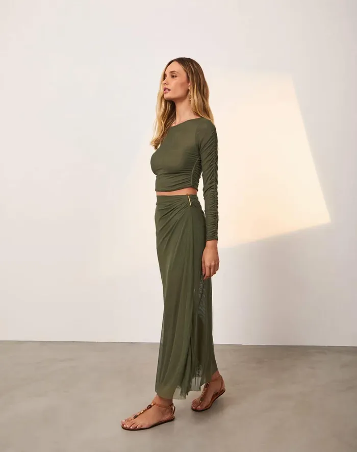 Women ViX Paula Hermanny Tops Mira Long Sleeve Top 8211 Evergreen