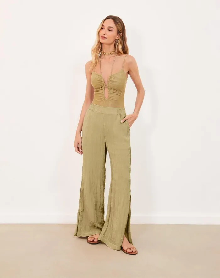 Women ViX Paula Hermanny Tops Misha Bodysuit 8211 Olivine