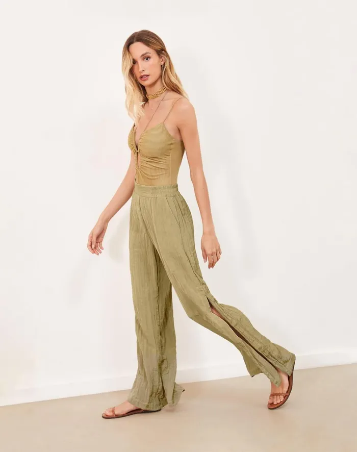 Women ViX Paula Hermanny Tops Misha Bodysuit 8211 Olivine
