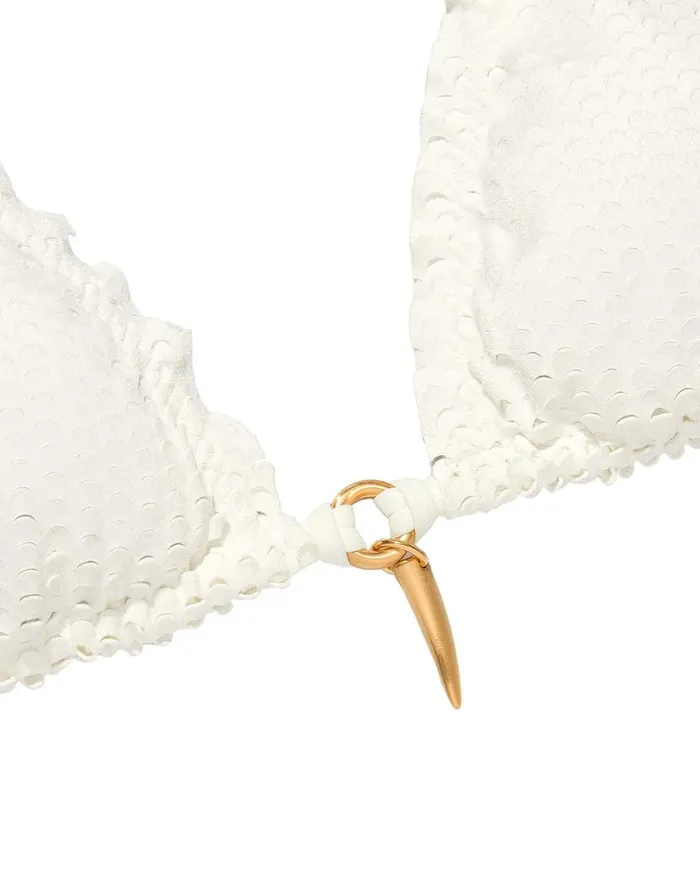 Women ViX Paula Hermanny Tops Scales Diara Ripple Top 8211 Off White