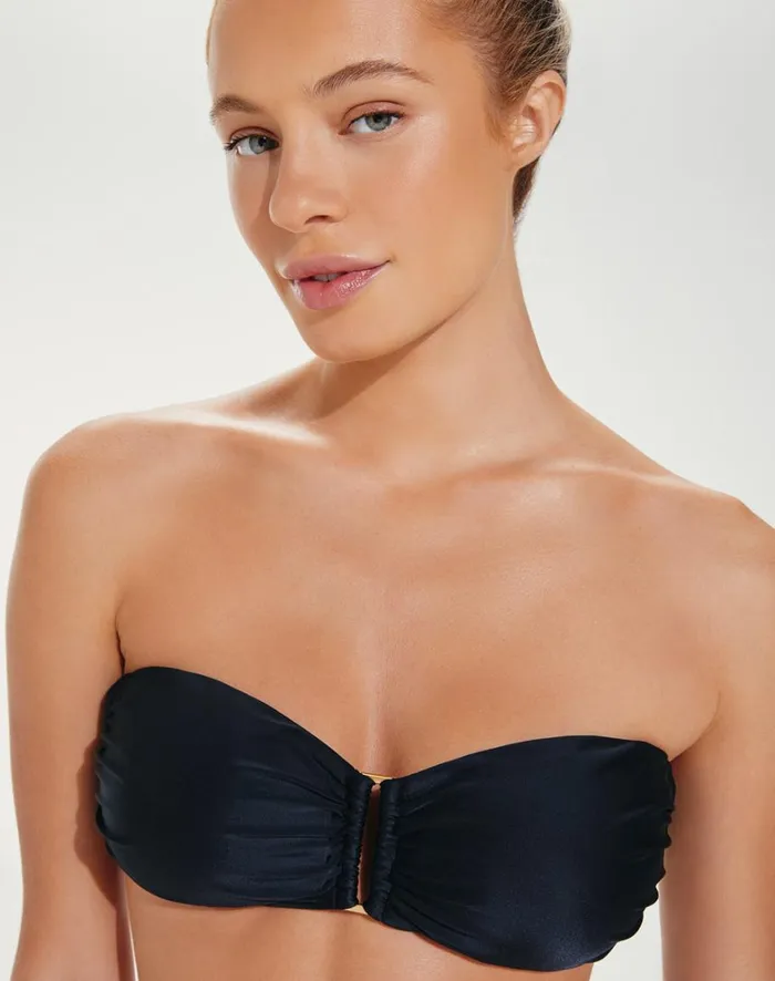 Women ViX Paula Hermanny Tops Square Bandeau Top 8211 Black