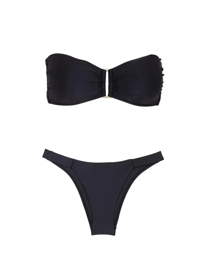 Women ViX Paula Hermanny Tops Square Bandeau Top 8211 Black