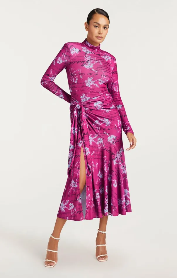 Women Warm Carnation Johnson Dress Plumradishmulti Cinq Sept Midi