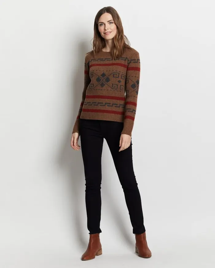 Women WESTERLEY CREWNECK SWEATER Copper Brownred Pendleton Sweaters