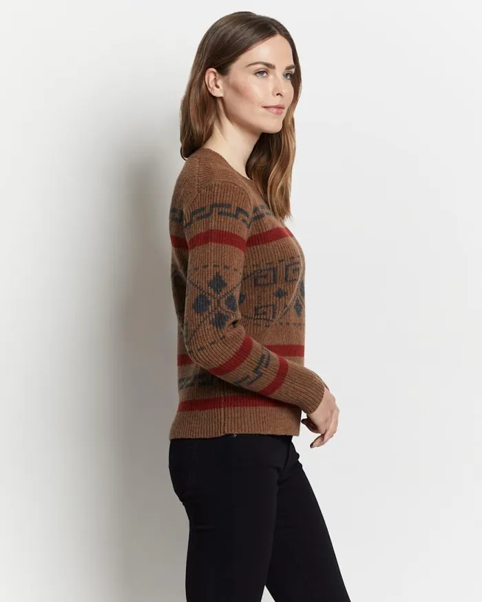 Women WESTERLEY CREWNECK SWEATER Copper Brownred Pendleton Sweaters