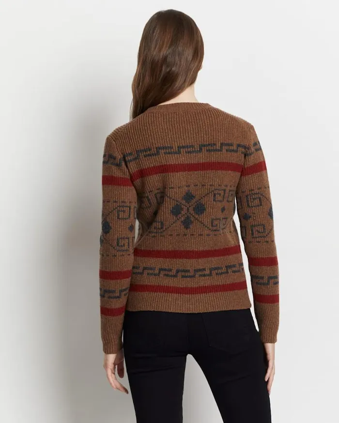 Women WESTERLEY CREWNECK SWEATER Copper Brownred Pendleton Sweaters