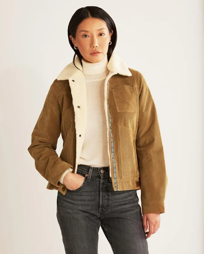 Women WIND RIVER CORDUROY TRUCKER JACKET Saddle Pendleton Jackets and Coats
