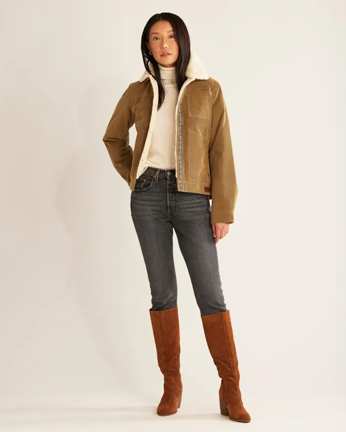 Women WIND RIVER CORDUROY TRUCKER JACKET Saddle Pendleton Jackets and Coats