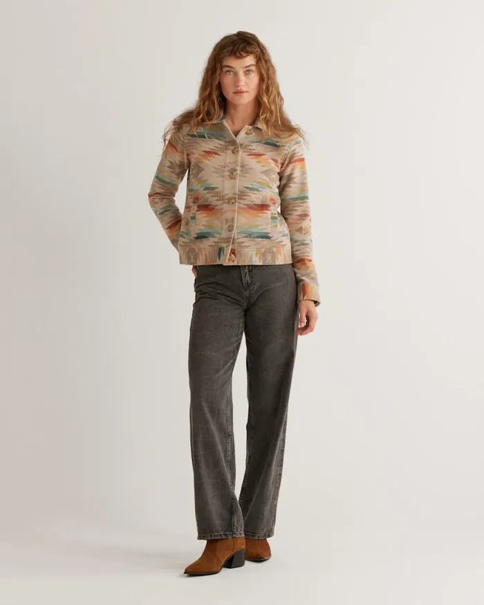 Women WOOL WILLA JACKET Tan Mix Summerland Pendleton Jackets and Coats