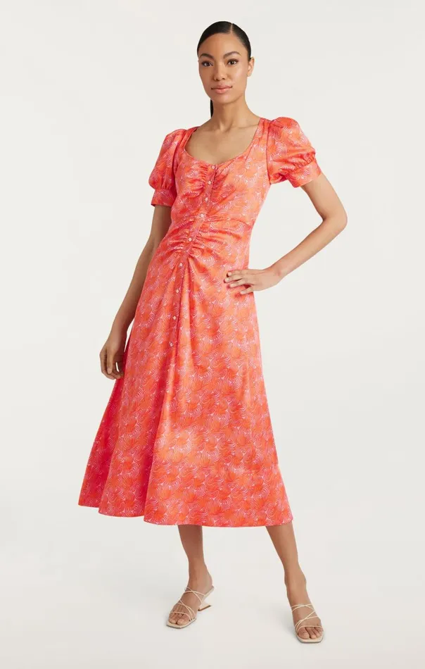 Women Ximena Dress Paleflamingoorange Cinq Sept Midi