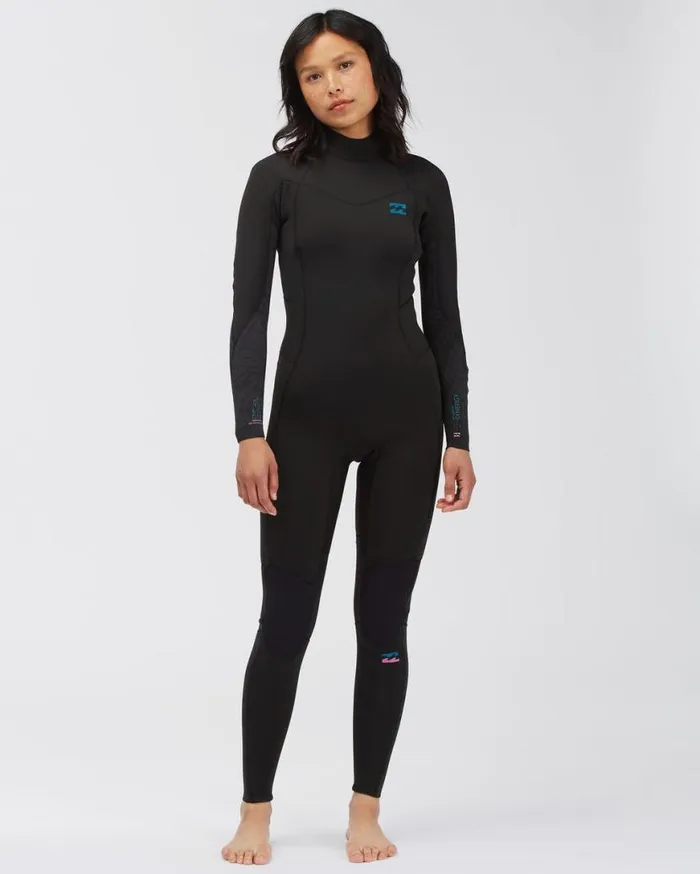 Womens 32 Synergy Back Zip Full Wetsuit Black Palms Billabong Wetsuits