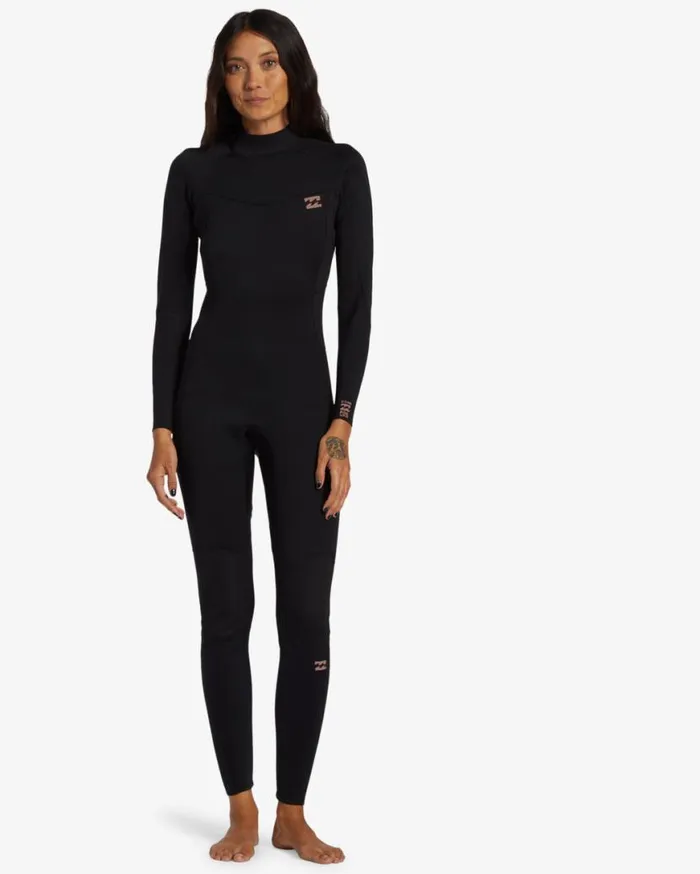Womens 32mm Foil Back Zip Wetsuit Black Billabong Wetsuits