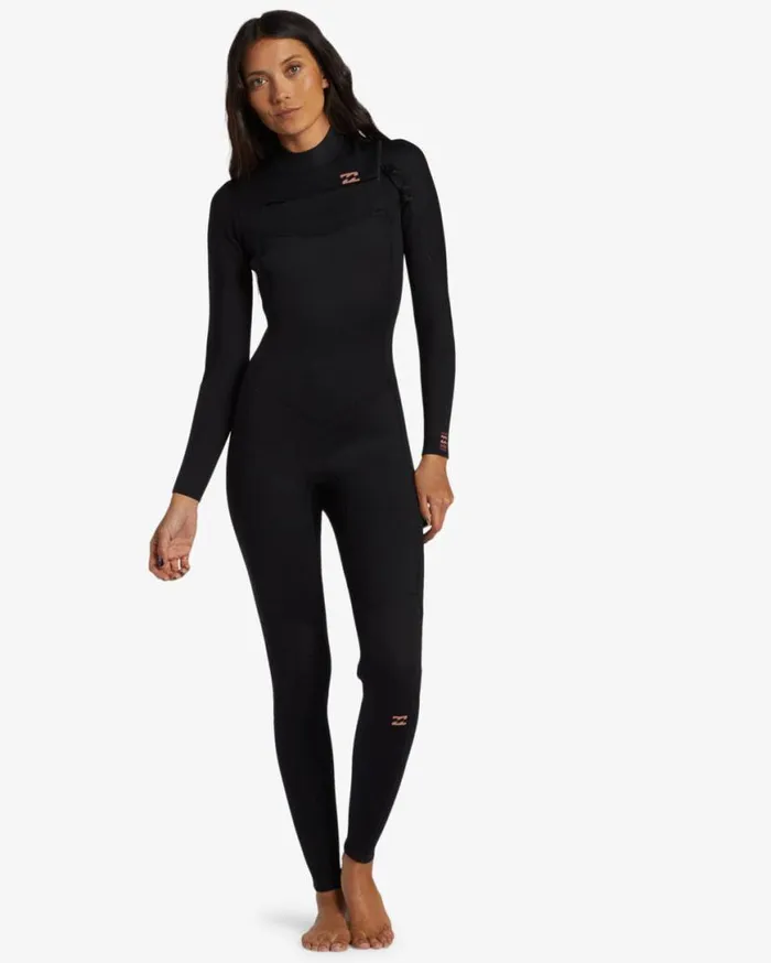 Womens 32mm Foil Chest Zip Wetsuit Black Billabong Wetsuits