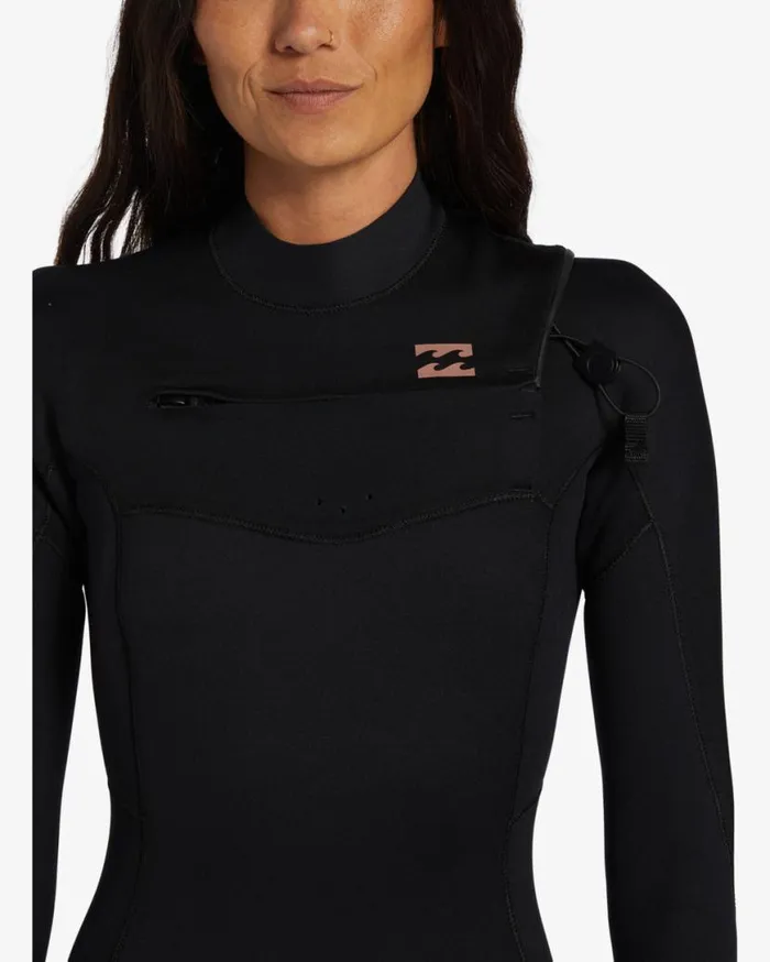 Womens 32mm Foil Chest Zip Wetsuit Black Billabong Wetsuits Womens 32mm Foil Chest Zip Wetsuit Black Billabong Wetsuits