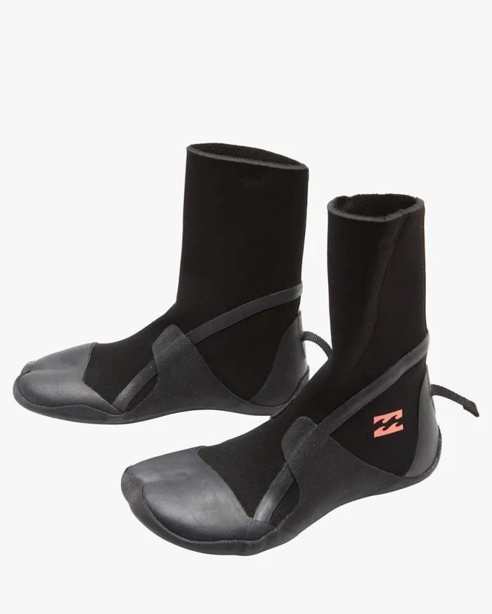 Womens 3 Synergy Hidden Split Toe Wetsuit Boots Black Billabong Wetsuits