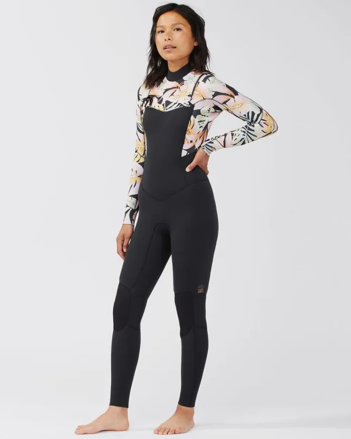 Womens 43 Salty Dayz Chest Zip Full Wetsuit Paradise Black Billabong Wetsuits Womens 43 Salty Dayz Chest Zip Full Wetsuit Paradise Black Billabong Wetsuits
